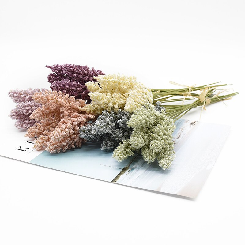 6 pieces lavender artificial flowers home decor wedding decorations christmas scrapbooking diy dining table vases for decoration