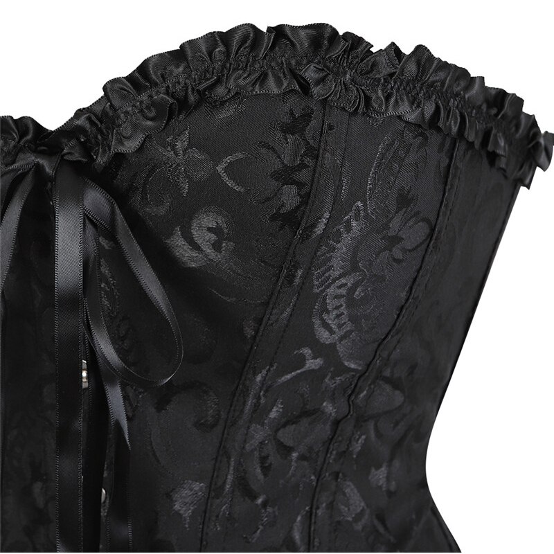 Sexy Gothic Corset Jurk Plus Size Victoriaanse Kostuum Burlesque Corset Rok Set Moulin Rouge Dansen Kostuum Corset Jurk Zwart