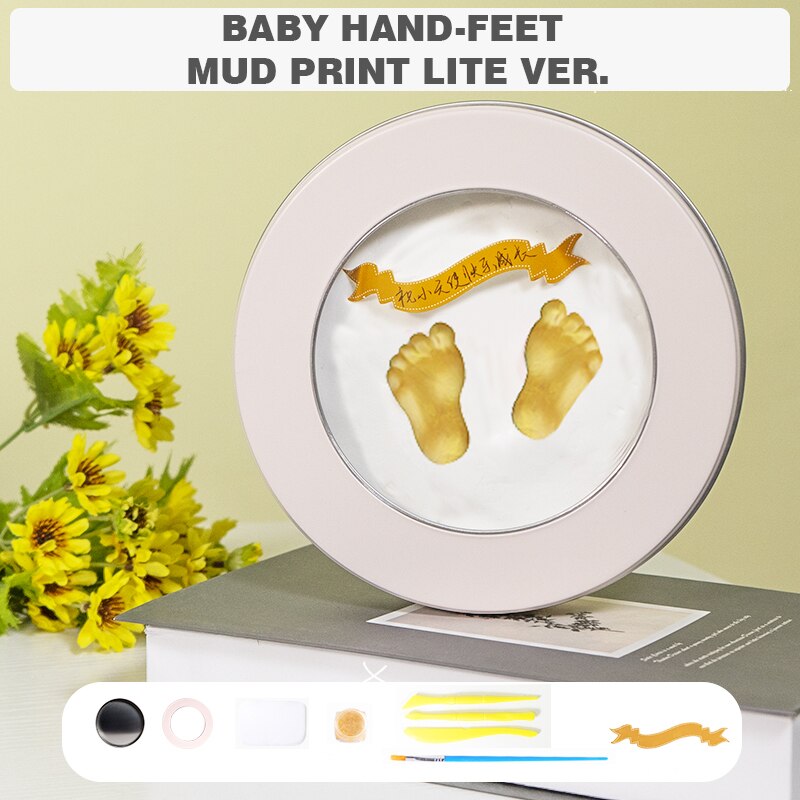 Nyfødt baby fod hånd print diy kit fotoramme dåse sæt barn pige dreng fodaftryk skrivebord indretning tilbehør souvenir kæledyr hund: Lite