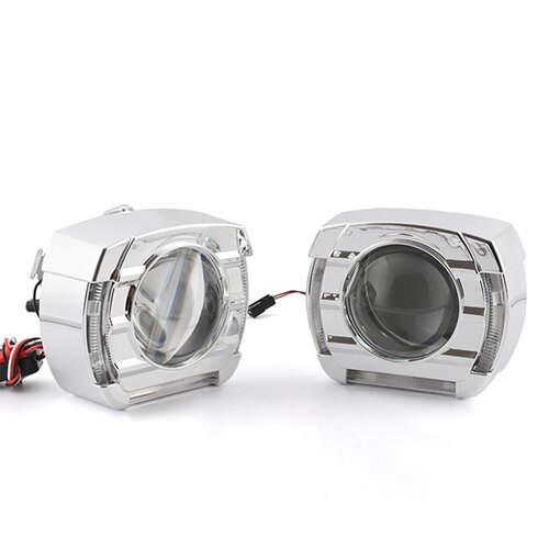 RONAN Car Styling LED optical Halo angel eyes Integrated shrouds masks 2.5'' Ver8.1 Bi xenon projector lens demon devil eyes: Only White