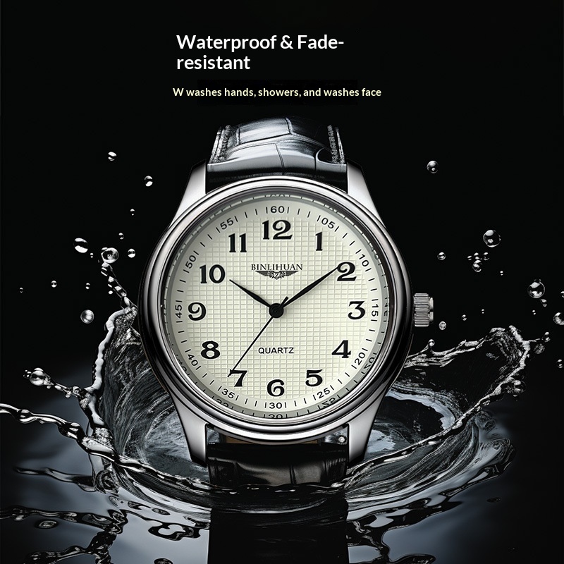 oben Herren-Armbanduhr Luxus Geschäft Wasserdichte Herrenuhr für Männer Quarzuhr Leder Herrenuhren reloj+Kasten Herren