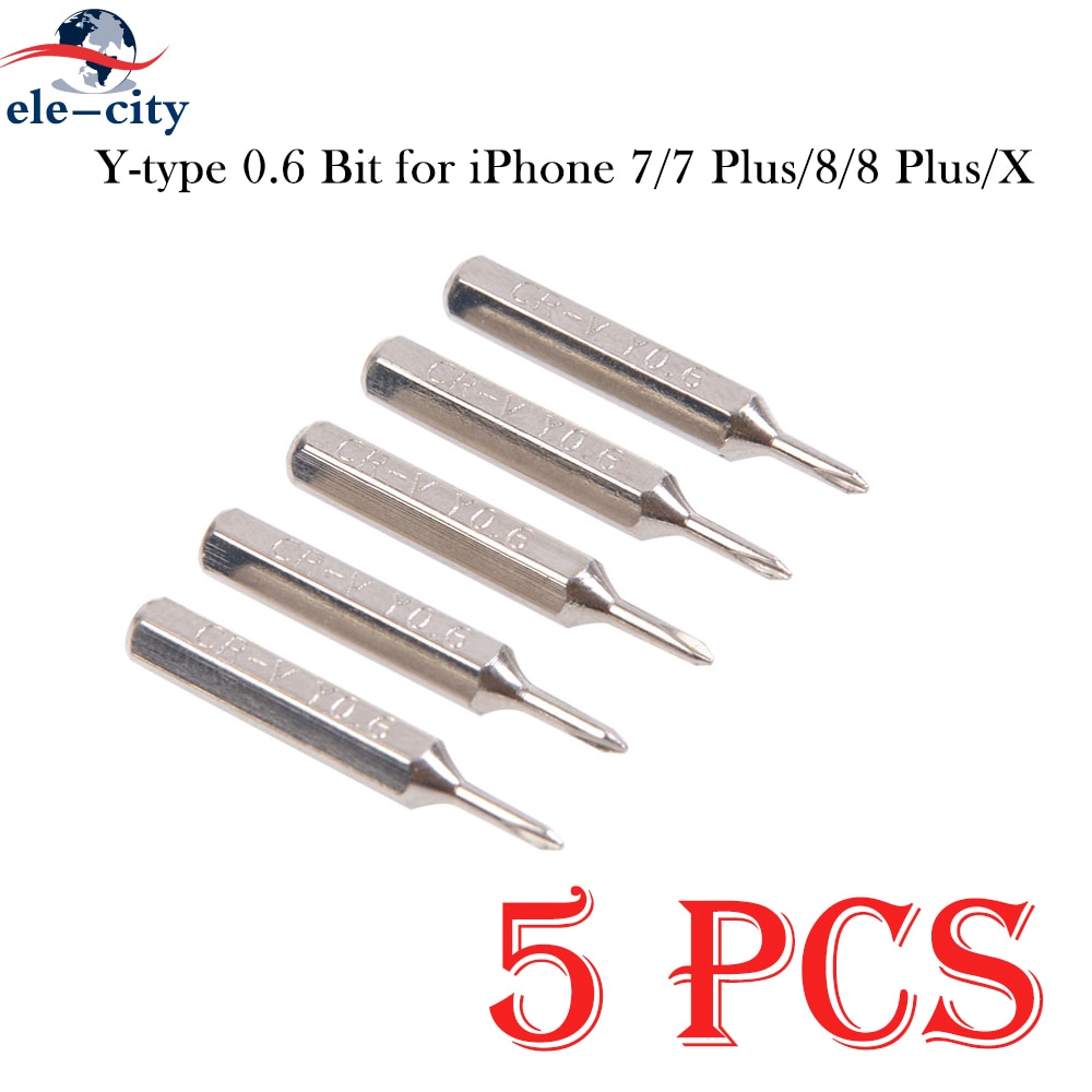 5PCS Y-type CR-V Screw head 0.6 Bit Precision Screw Driver Opening Repair Tool Set for iPhone 7/7 Plus/8/8 Plus/X Hand tools M4