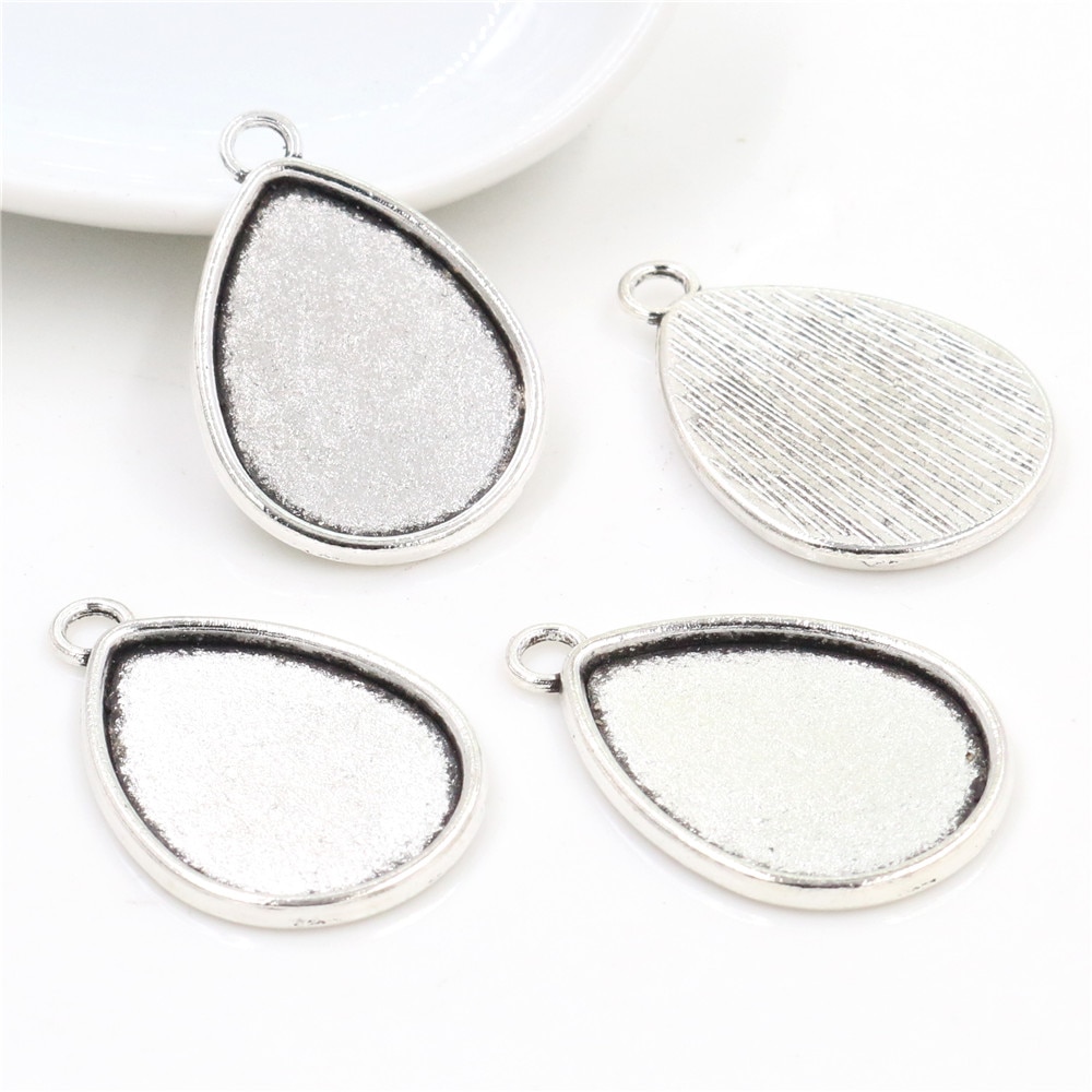 10pcs 18x25mm Inner Size 4 Colors Style Cameo Cabochon Base Setting Charms Pendant necklace findings