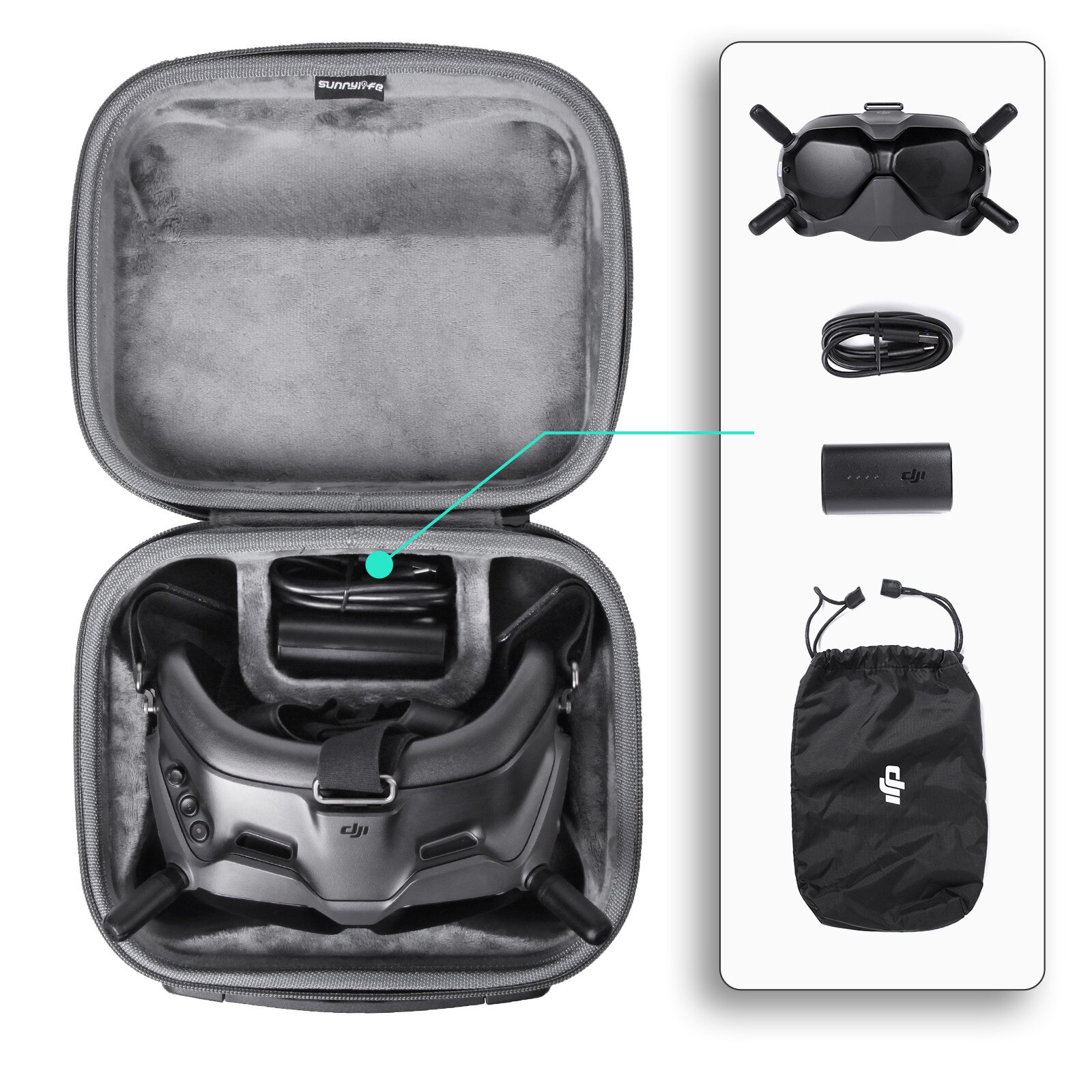 Fpv Rugzak Waterdichte Tas Dji V2 Vliegende Bril Handvat Draagtas Opslag Handvat Bag Box Voor Dji Fpv Bril V2 bril