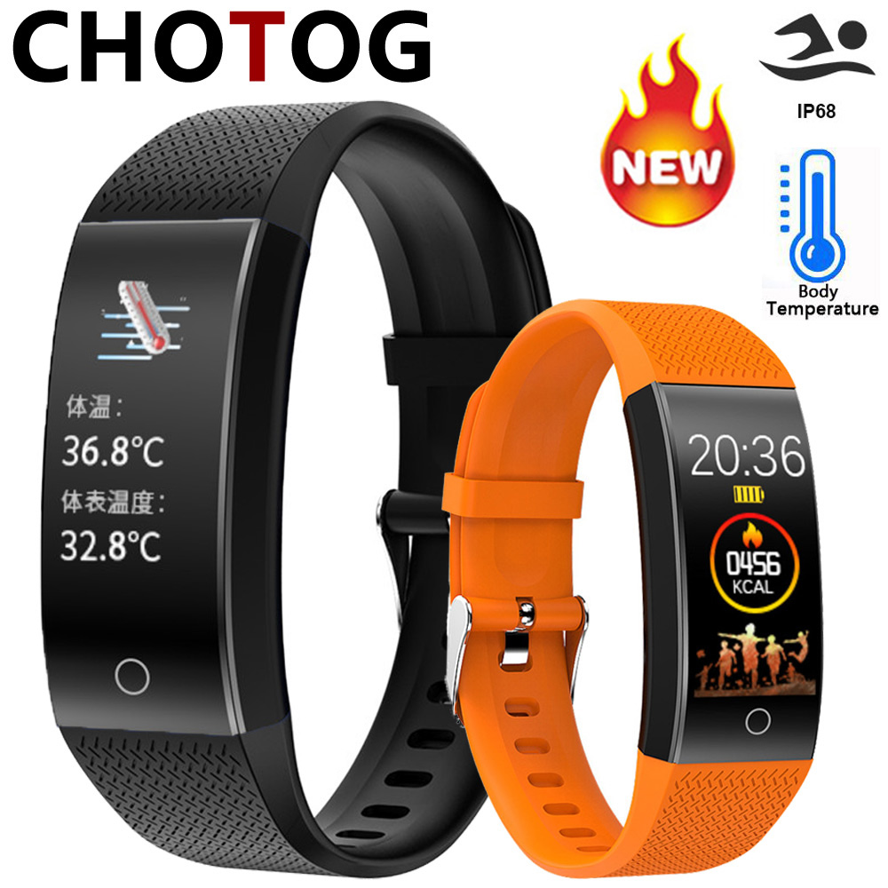 Smart Bracelet Body Temperature Watch Fitness Tracker Bracelet IP68 Waterproof Sport Pedometer Fitness Bracelet Blood Pressure