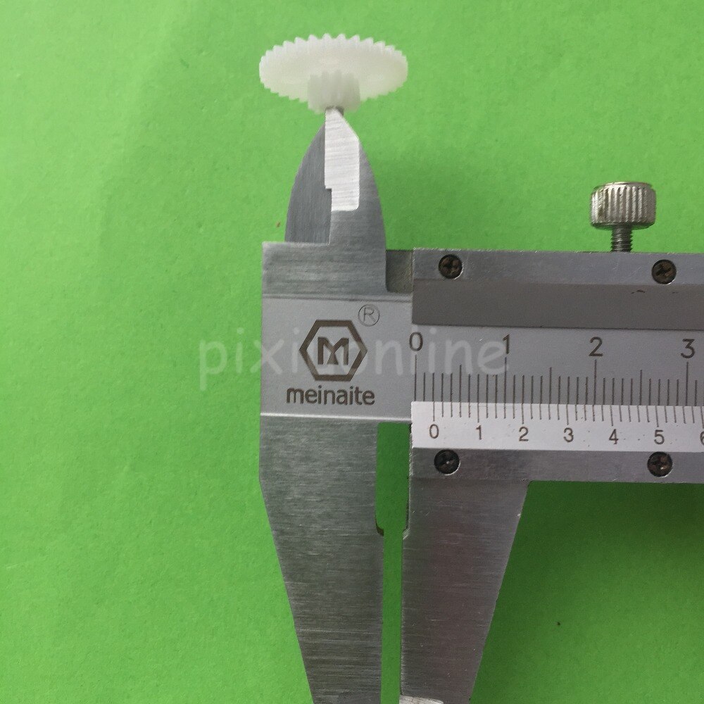 10pcs J381Y White Plastic Bi-layer Gears Double-deck Reduction Gears Model Toys Making