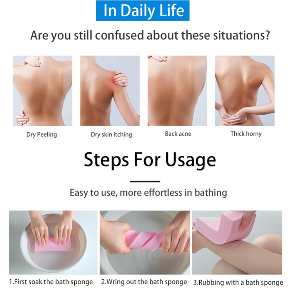 Body Skin Bath Sponge Shower Massage Spa Pad Bath Gloves Shower Exfoliating Body Cleaning Scrubber