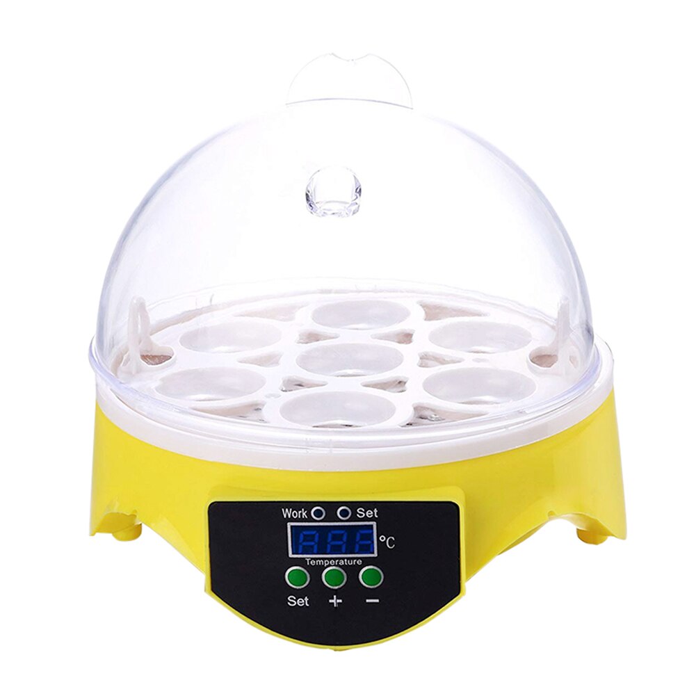 7 Eggs Incubator Poultry Incubator Brooder Digital Temperature Farm Hatchery Mini Egg Incubator Chicken Duck Bird Pigeon Brooder
