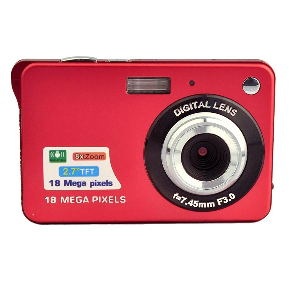 Children Digital Camera Face Recognition 8x Digital Zoom 2.7inch LCD Full HD Video Camcorder DV Anti-Shake Photo For Kids: Red Digital Camera