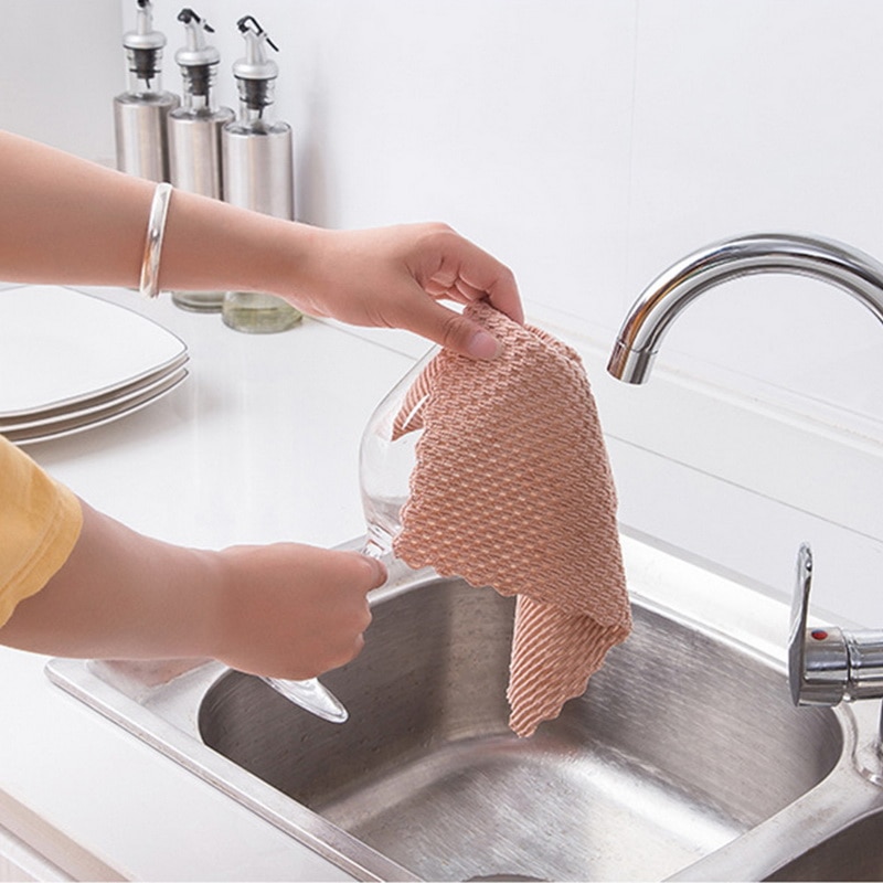 Anti-grease Wiping Rags Kitchen Efficient Super Absorbent Microfiber Cleaning Cloth Home Washing Dish Kitchen Cleaning Towel