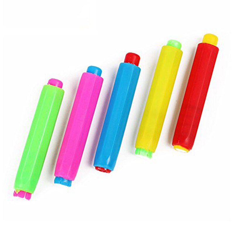 5X Chalk Holder Case Cover for Plastic School Adjustable Replacement Chalk Cover color ran