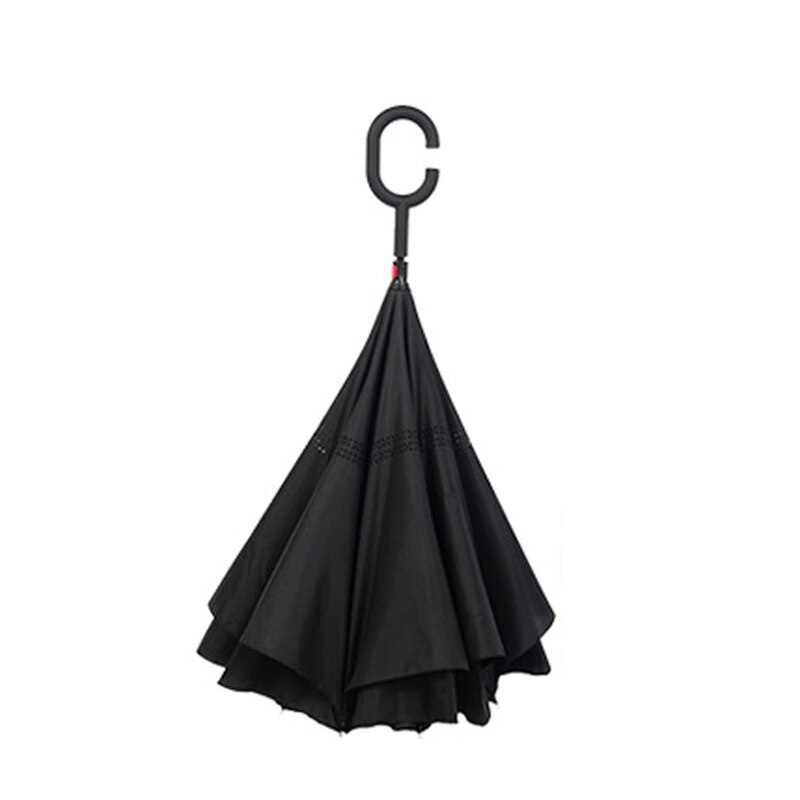 Paraguas reversible de doble capa con vástago largo y resistente al viento para hombre y mujer, sombrillas invertidas para coche de Golf, Estilo libre: 5