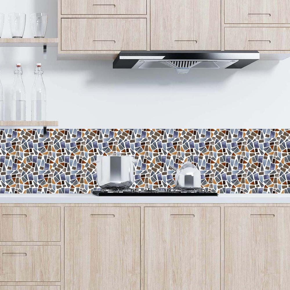 6pcs Tile Mosaics tile stickers Kitchen Bathroom Personality Anti-Tile Stickers наклейки на плитку kitchen countertops #FS23: Multicolor F