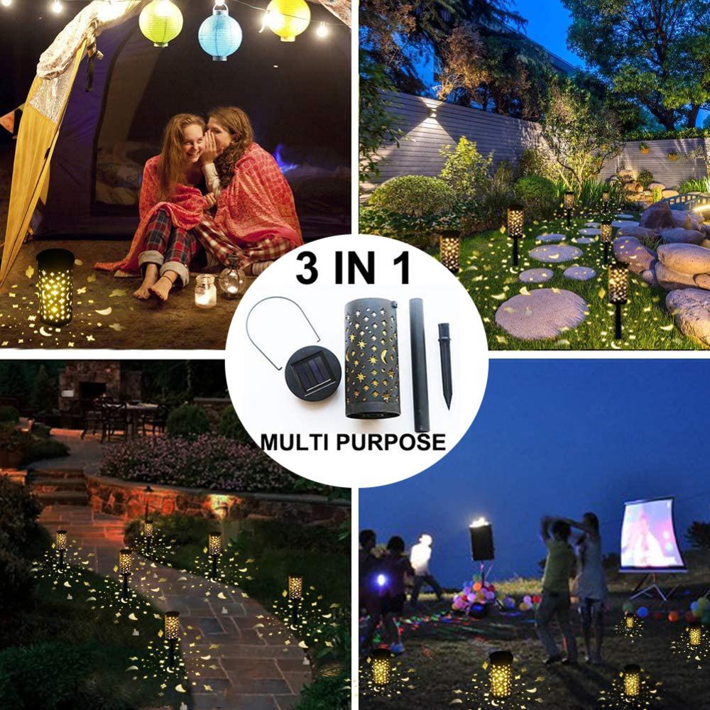 Solar Garden Lights Outdoor Star Moon LED Solar Lights Waterproof Solar Lamp Lantern Pathway Garden Stake Light Decoration Light