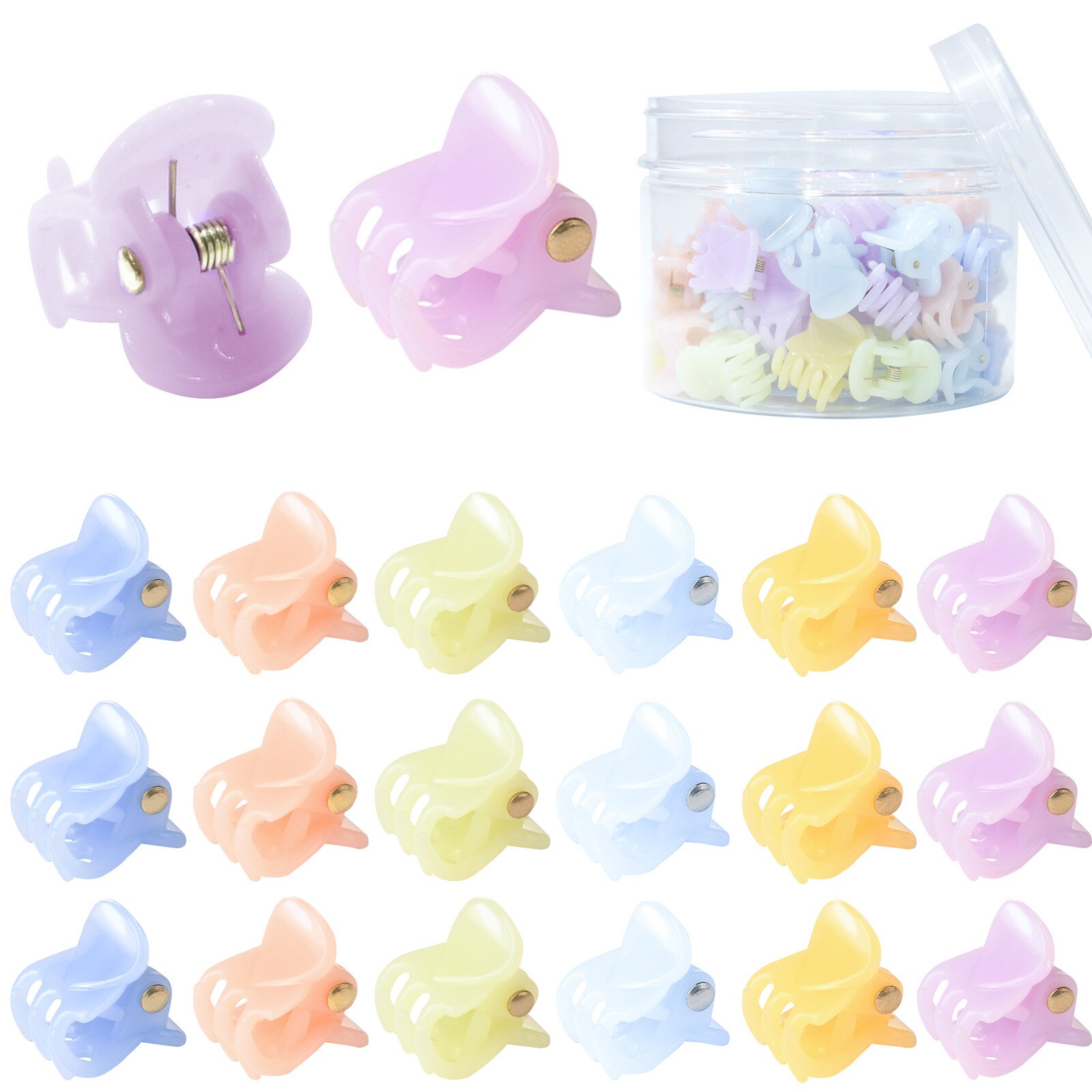 mini włosy pazury małe szczypce klamra 0.59 cal spinki robić włosów dla kobiet 48szt.-Pakiet: CL220106-B