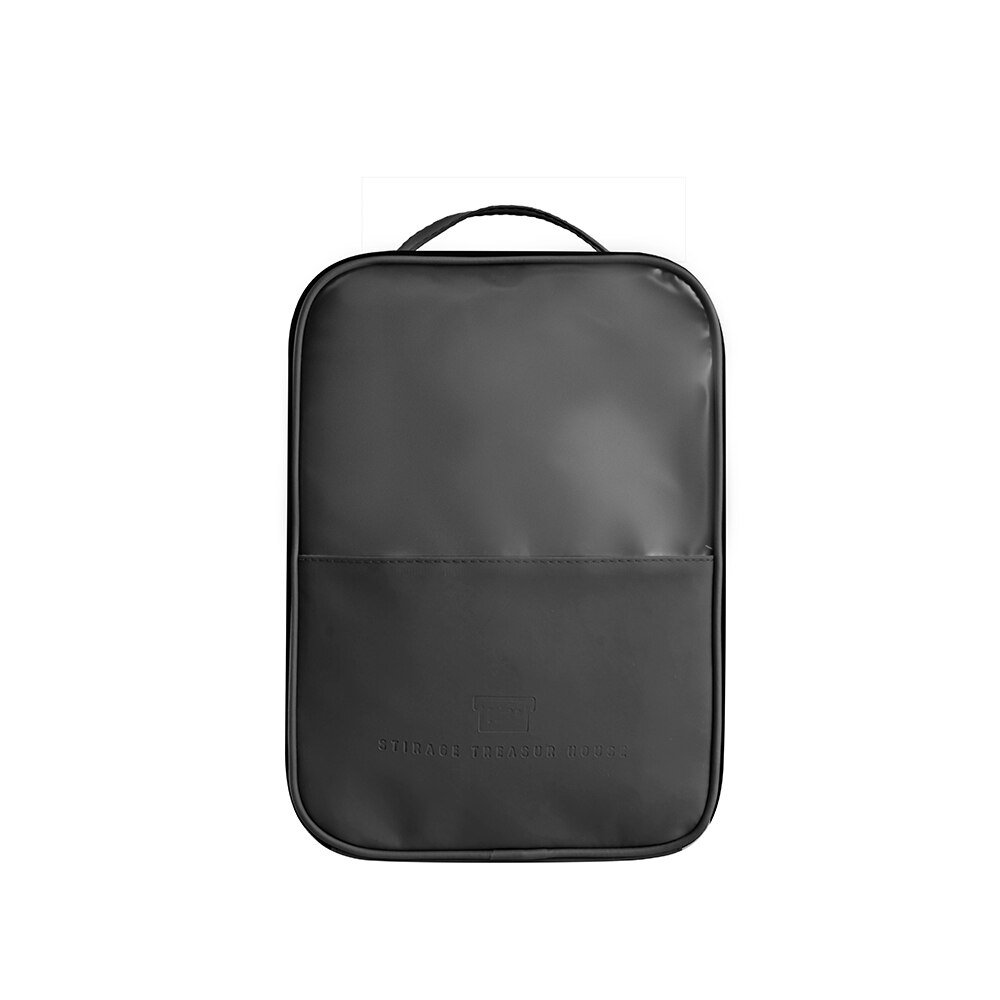 Moda à prova dwaterproof água pu sapatos saco bolsa de armazenamento bolsa de viagem portátil tote sapatos organizador orting bolsa acessórios de viagem: Black