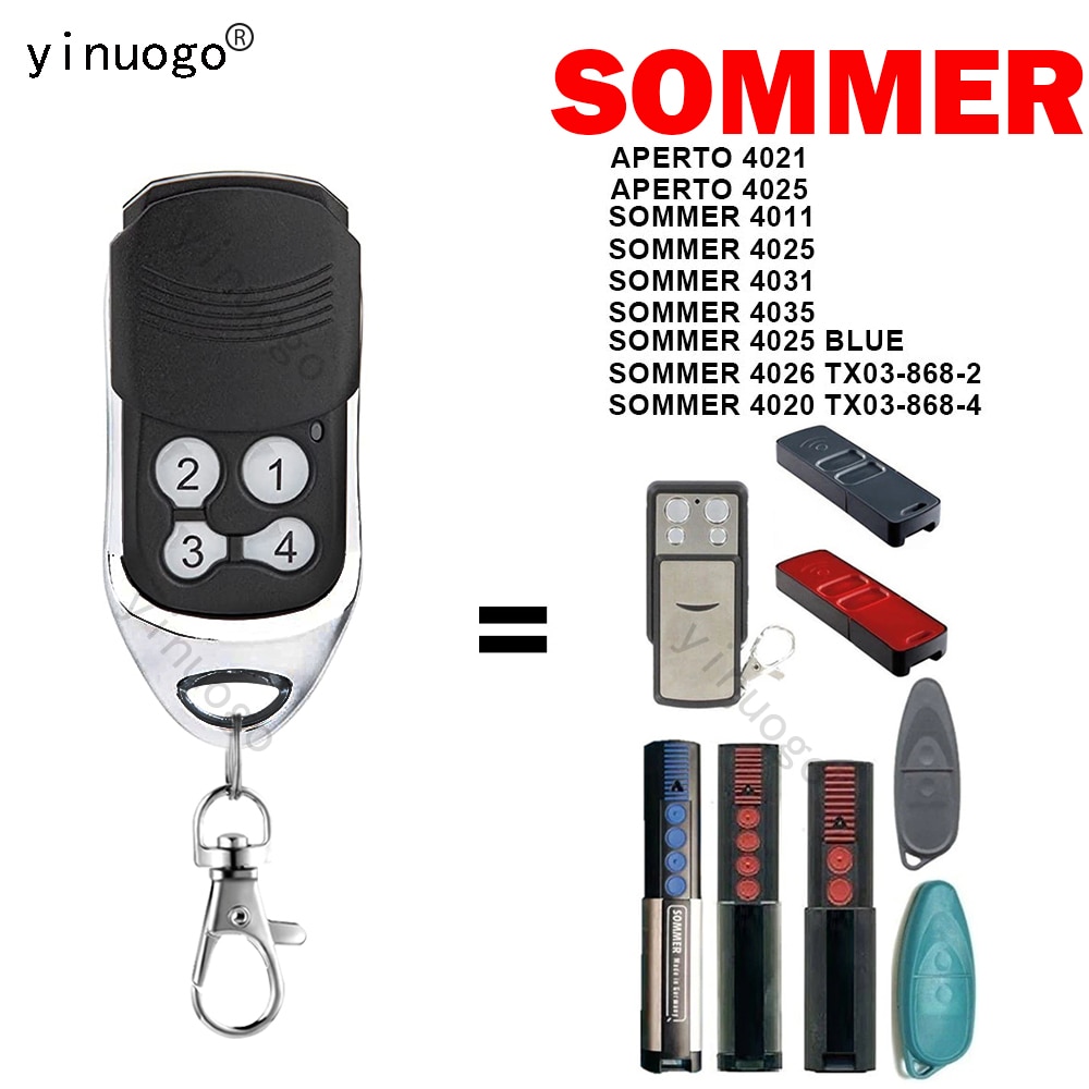 SOMMER – télécommande de porte de Garage, 868mhz, 4026 TX03-868-2 4020 TX03-868-4 4011 4025 4031 4035