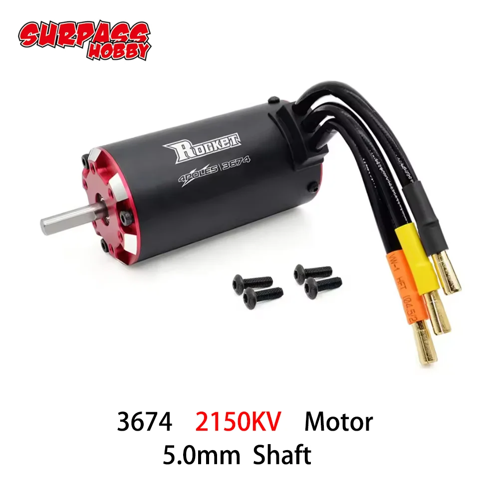 Rocket V2 3650 3660 3665 3670 3674 Motor Supersonische Borstelloze Motor voor 1/8 1/10 RC Auto Afstandsbediening Speelgoed RC Gereedschap: Donkergrijs