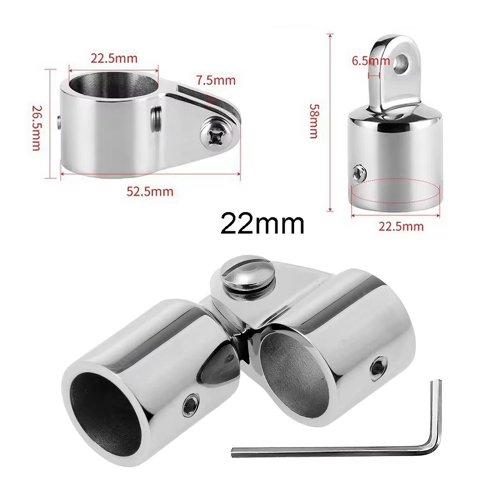 22/25 mm Bimini-Markise für Boote, oben montierte Schiebeabdeckung aus Edelstahl 316, Bimini-Markise für Boote, oben montierte Schiebekappe, Bootsteil: Black