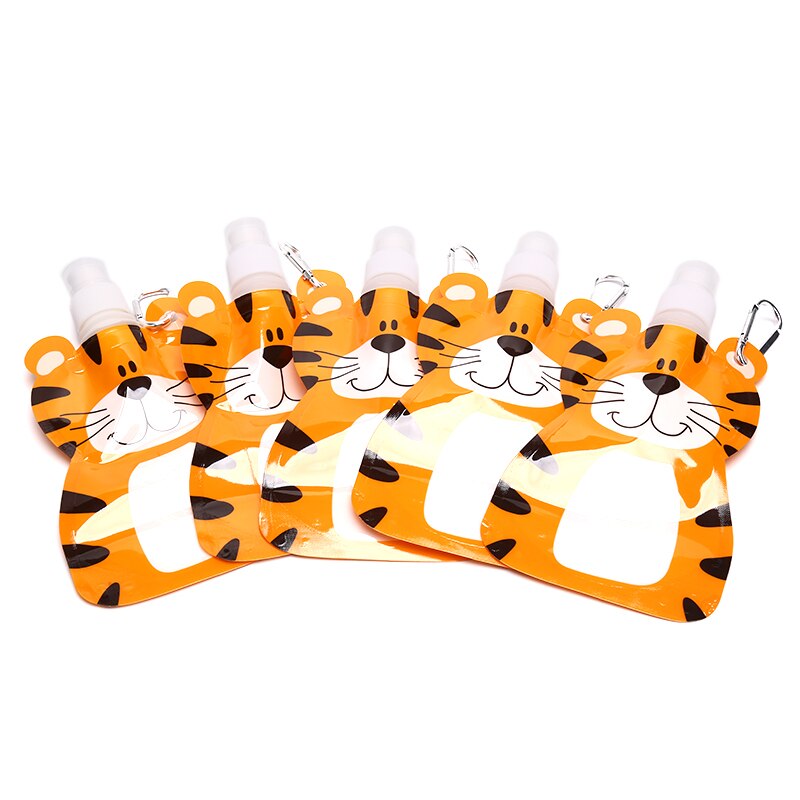 Bolsa plegable con dibujos de animales para beber agua, botella de bebida de viaje, segura para niños, , 22,2 cm * 13cm, 1 ud.