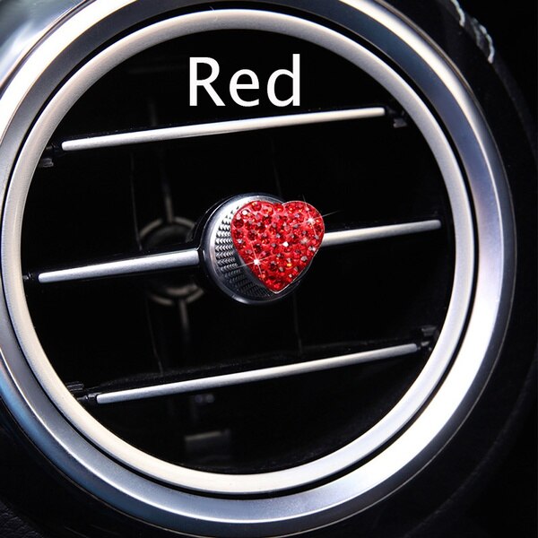 Pegatinas de para coche, 6 uds., cristales, diamantes de imitación, arranque automático, llave de encendido, accesorios de Interior de coche: Rojo