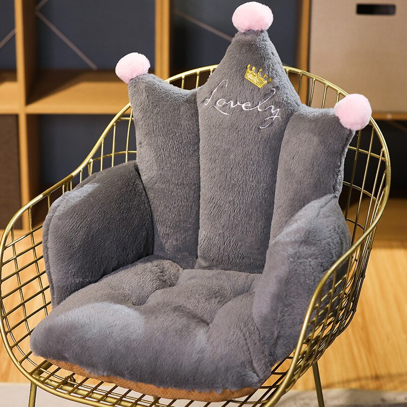 Cojín de felpa con forma de pata de gato para bebé y niño, cojín para silla de comedor, esterilla de sofá para el hogar, suelo interior, de decoración de invierno: Crown 6