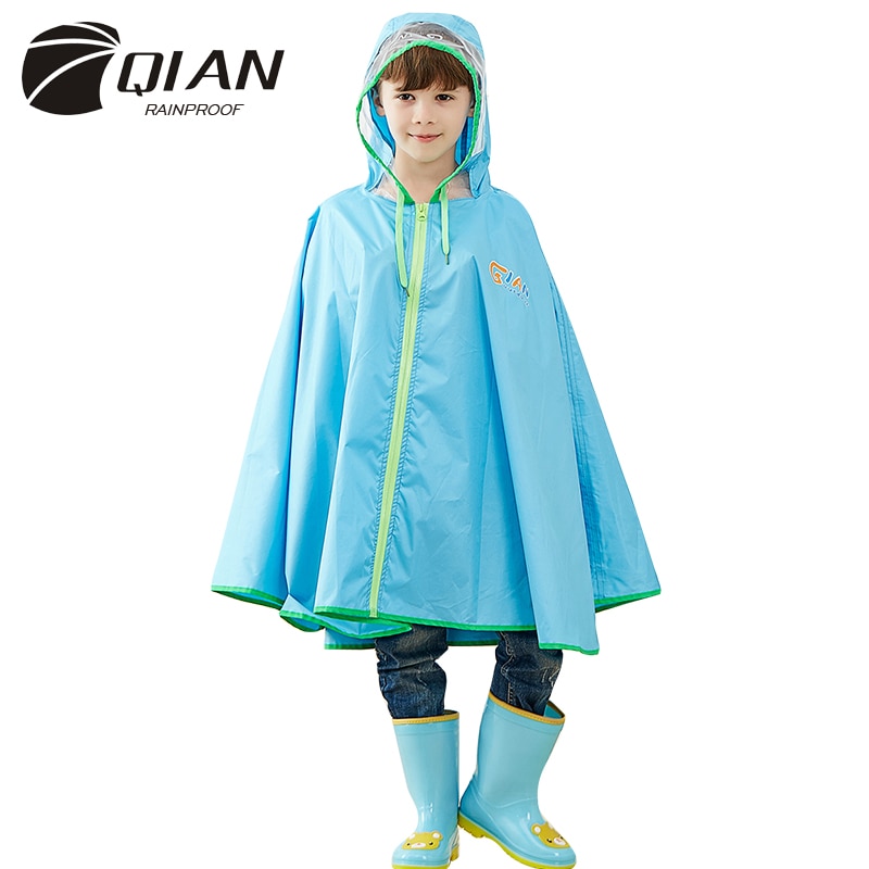 QIAN REGENDICHT freundlicher Regen Mantel Blüte in Regen freundlicher Regenbekleidung PU Beschichtung Regenanzug transparent Großen Krempe Mantel Regenmantel