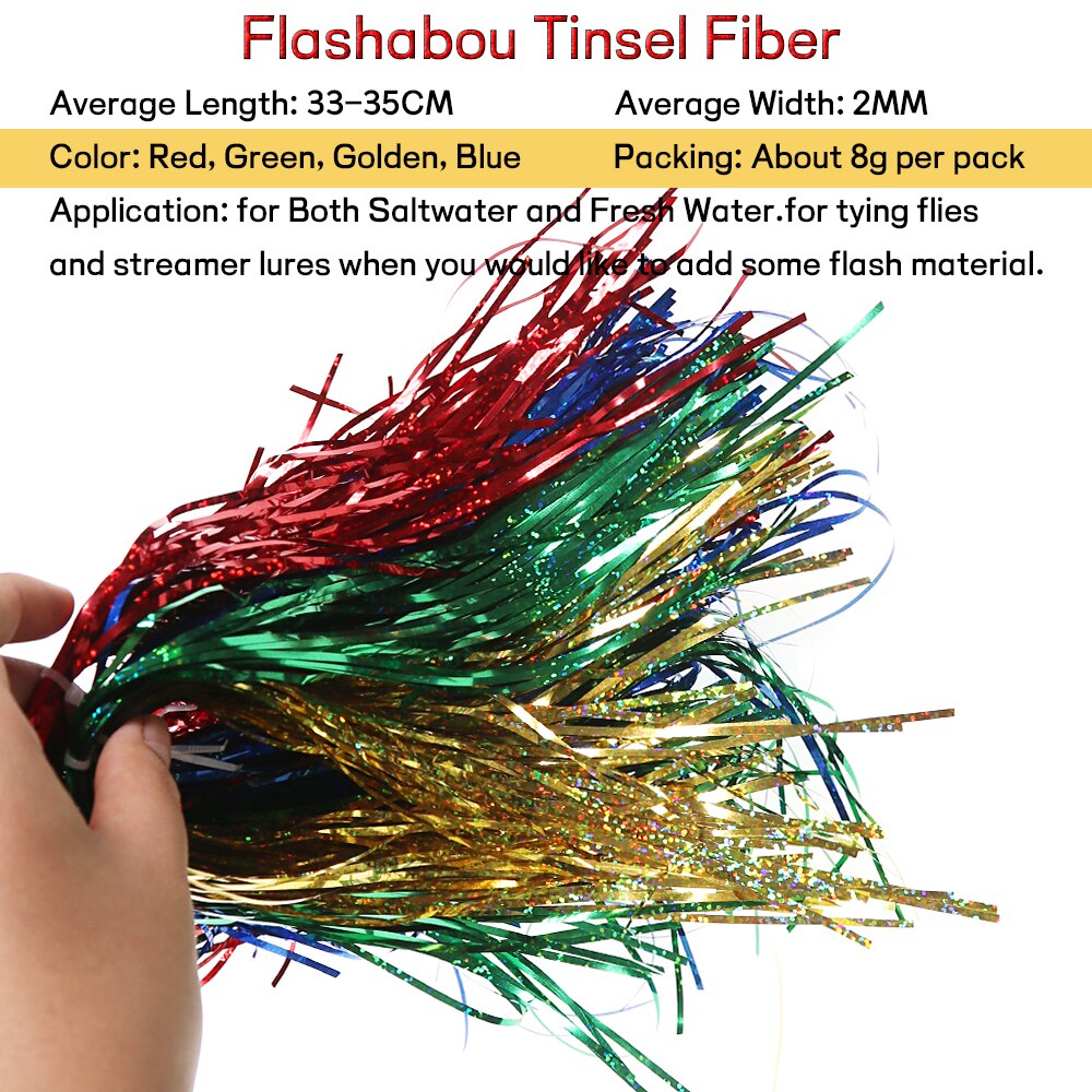 Wifreo 3Pack 2Mm Platte Flashabou Klatergoud Holografische Pike Bass Verse Of Zoutwater Streamer Fly Koppelverkoop Materiaal Crystal Flash strand