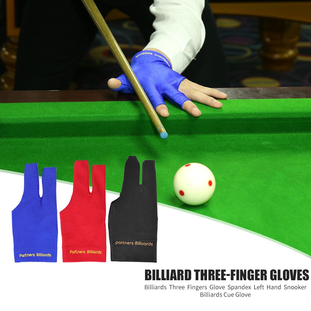 1Pcs Drie Vingers Full-Vinger Snooker Biljartkeu Biljart Handschoen Voor Linkerhand Lycra Stoffen Borduren Biljart Accessoire