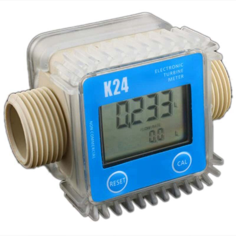 Digital Lcd K24 Flow Meter Turbine Fuel Flow Tester For Chemicals Water Sea Liquid Flow Meters Measuring Tools