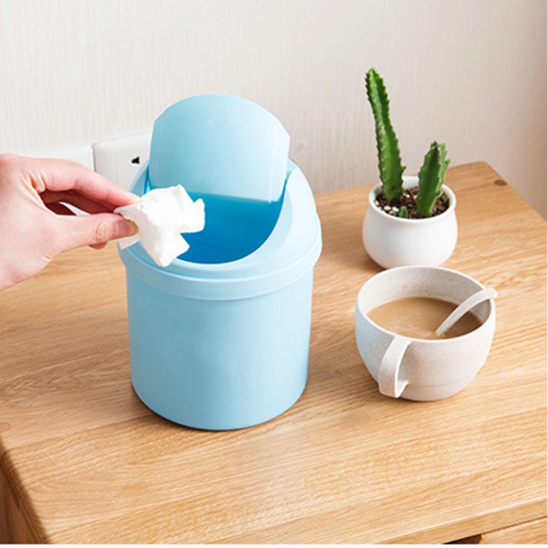 Mini Small Waste Bin Desktop Garbage Basket Home Table Plastic Office Supplies Trash Can Dustbin Sundries Barrel Box