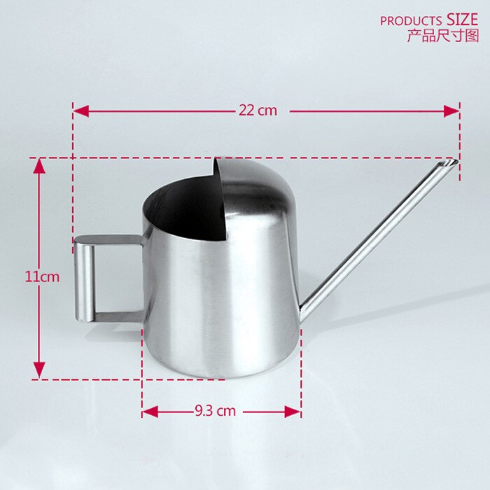 Bidon d'eau en acier inoxydable 300/500ml, arrosage en métal, Pot d'arrosage brossé pour plantation de jardin, outils de jardinage de fleurs: Medium
