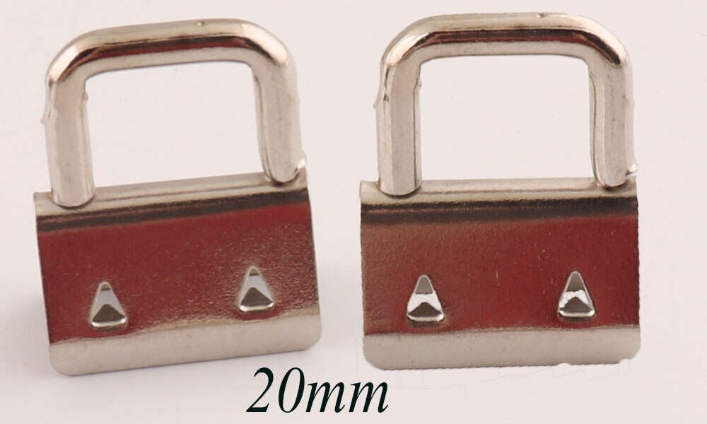 20 sets Silver Key Fob Hardware with Key Rings 20mm/25mm/30mm/32mm Key Chain Webbing Key Chains Key Fob