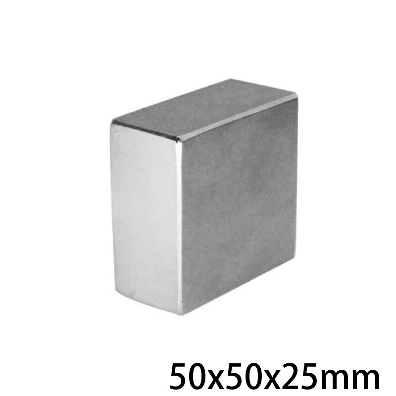 1Pc 50*50*25 Blok Sterke Zeldzame Aarde Magneet Dikte 25Mm Rechthoekige Neodymium Magneten 50X50X25Mm N35 Grote Magneet 50x50x25