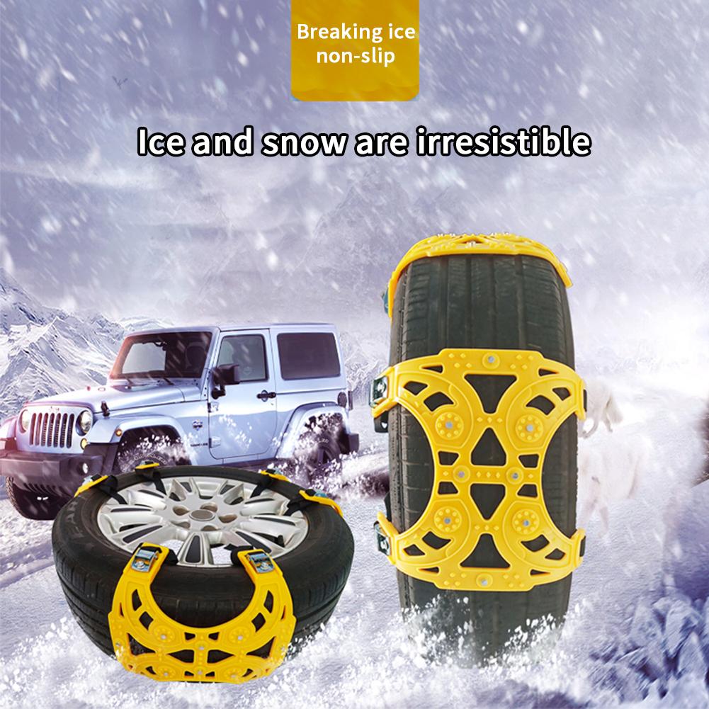 6pcs Car Tire Snow Chain Rubber Snow Chain Winter Snow Relief Supplies Perfect Grip Easy To Install For Cars Universal
