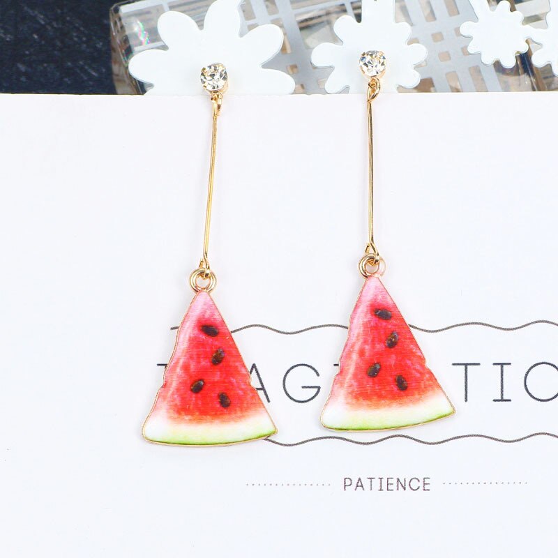 Leuke Watermeloen Aardbei Oorbellen Geen Oor Gat Fruit Hanger Lange Clip Earring Voor Vrouwen Romantische Kwastje Oor Sieraden: Watermelon