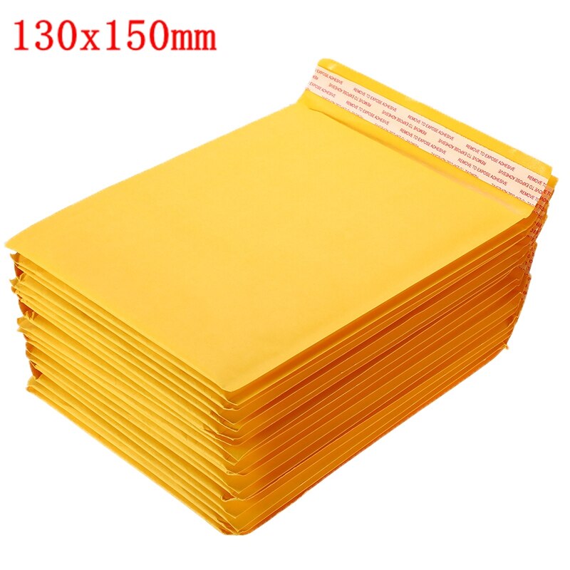 50 PCS/Lot Kraft Paper Bubble Envelopes Bags Mailers Padded Envelope With Bubble Mailing Bag: 130x150mm