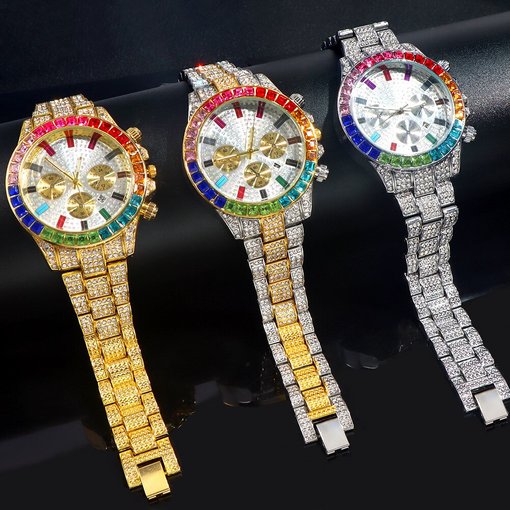 Reloj mujer bling full strass klocka lyx strass rund kvarts armbandsur armband dam & #39 ;s klockor klocka