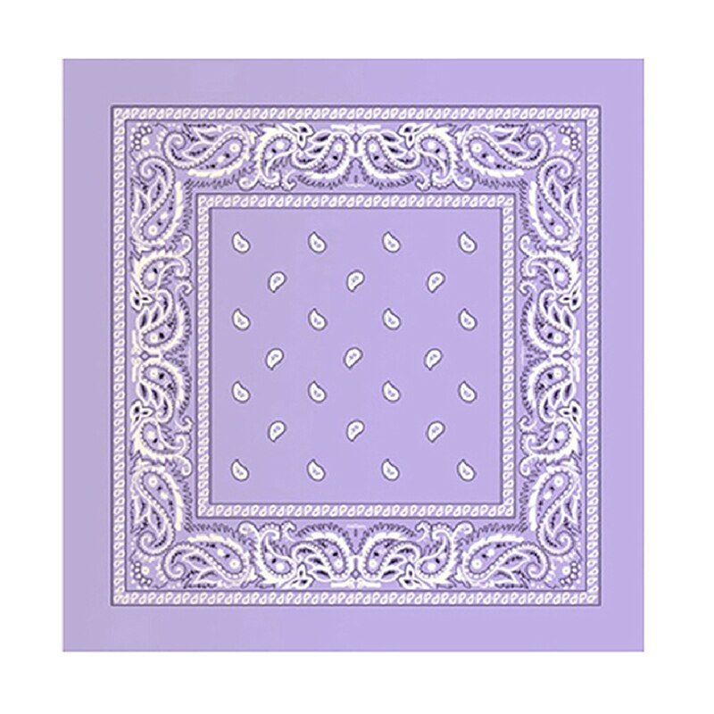 Hiphop katoenen bandana vierkante sjaal 55cm*55cm zwarte rode paisley hoofdband bedrukt voor dames/heren/jongens/meisjes kledingaccessoires: Lichtpaars