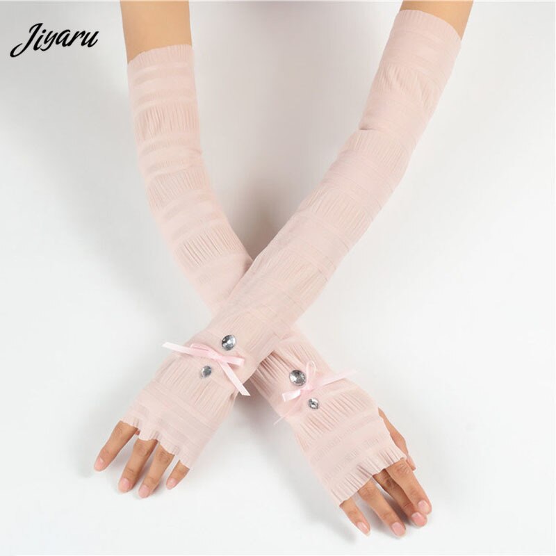 Armærmer lange fingerløse solbeskyttelse armopvarmere åndbar, hurtigtørrende ærmer til kørsel på cykelmuffermer