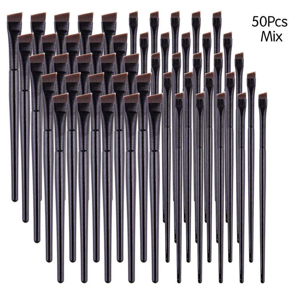 5/10/20/50 pçs pincel de contorno de sobrancelha delineador pincel de maquiagem profissional pequeno ângulo sobrancelha forro a101 a102 escovas ferramentas cosméticas: Marrom