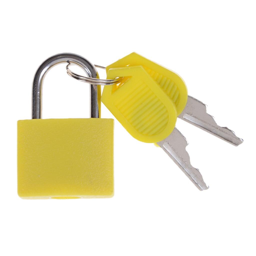 Mini candado pequeño con llave de viaje fuerte, cerradura de seguridad duradera con 2 llaves, pequeño candado de seguridad de 22x30mm: Yellow