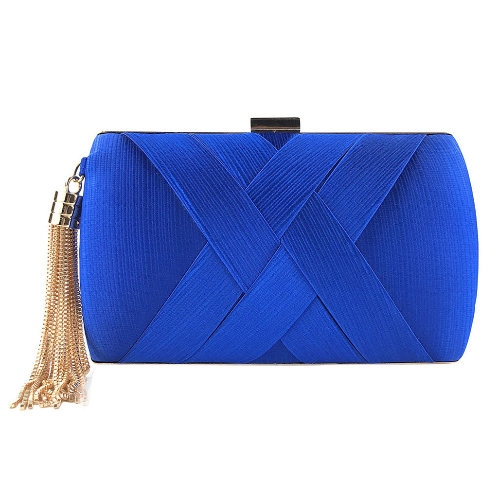 Nova Chegada de Metal Borla Senhora Bolsas Estilo Clássico Pequena Bolsa de Ombro Cadeia Saco de Embreagem Dia Sacos de Embreagem Marca de Luxo # l10: Azul