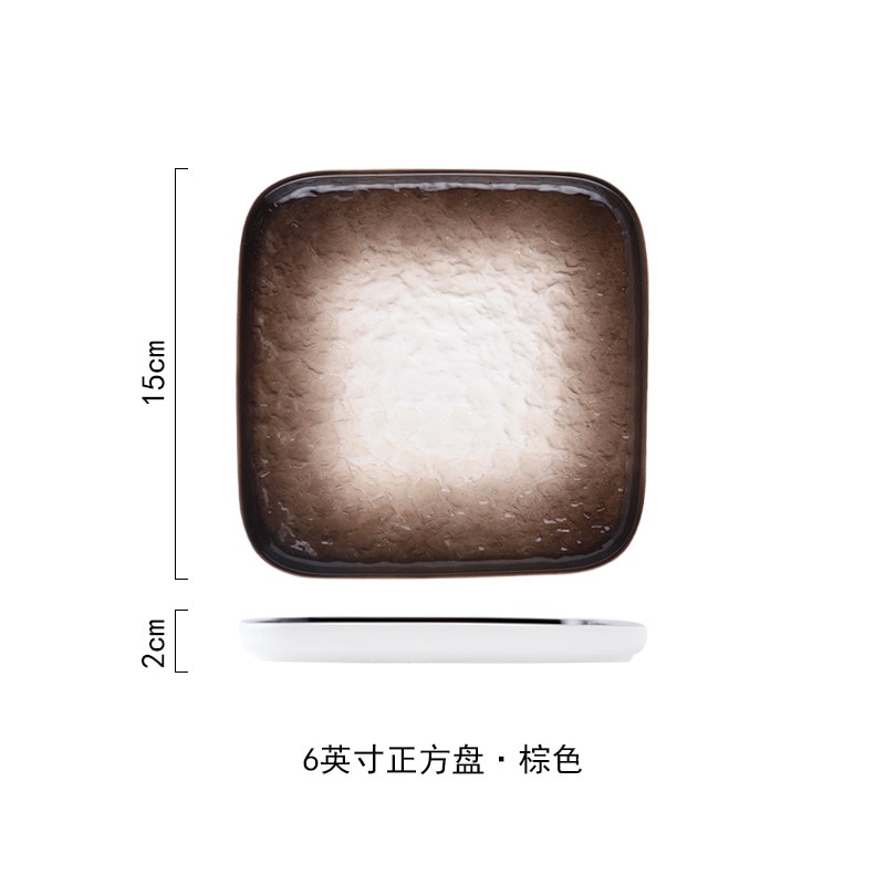 underglaze color hand-painted uneven surface ceramic tableware square plate dinner plate dessert plate safe high qualit