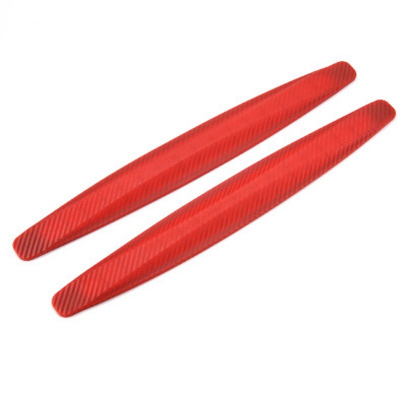 1Pair Protection Body Protector Rubber Sticker Car Bumper Protector Corner Guard Anti-Scratch Strips Sticker: Red