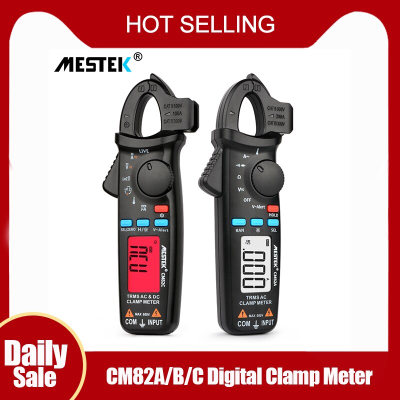 Digital dc klämmätare mestek ac dc strömmätare spänning ampere ncv ohm testare sann rms amperemeter multimeter elektriker verktyg