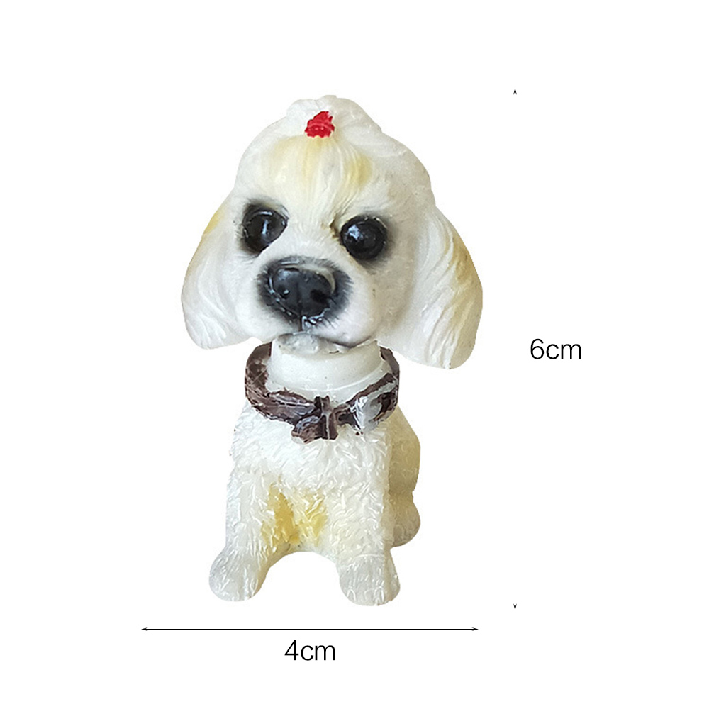 Resin Shaking Head Dog Puppy Toy Set Home Decoration Tabletop Ornament (Single )