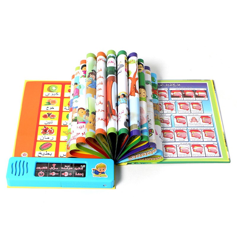 Máquina de lectura electrónica multifunción para niños, libro de lectura en idioma árabe, aprendizaje electrónico, juguetes educativos musulmanes, libro táctil