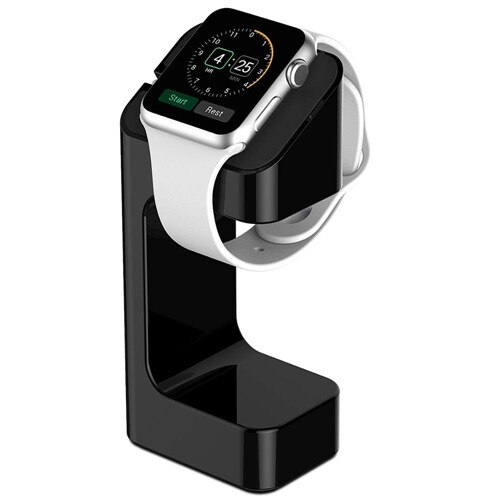 Stand Voor Apple Horloge 6 5 Se 4 3 2 Charger 42Mm/38Mm Iwatch Band Strap Magnetische draadloze Oplader Stand Station Horloge Accessoires: black