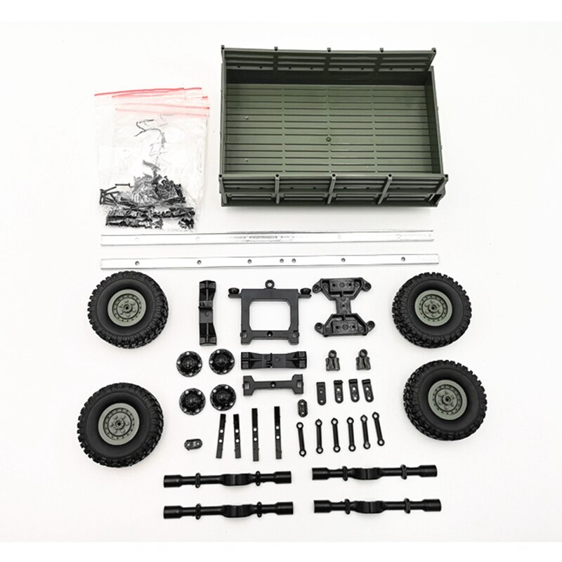 Pour Wpl Rc voiture accessoires bricolage 4 roues remorque camion Gaz camion voiture pièce de remplacement (vert): Default Title
